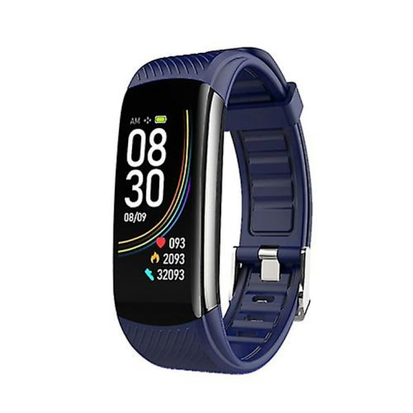 C6t 0,96 tommer farveskærm Smart Watch Ip67 Vandtæt, understøtter temperaturmåling/puls/blodtryksmåling/søvnmonitorering Blue