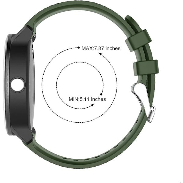 Vivoactive 3 watch , 20 mm silikonirannekkeet Garmin Vivoactive 3:lle/forerunner 645 Music-7pack Army Green