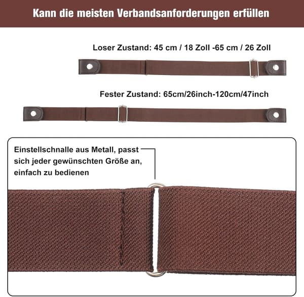 5-pack Elastiska Bälten Utan Spänne - Osynliga Justerbara Bälten