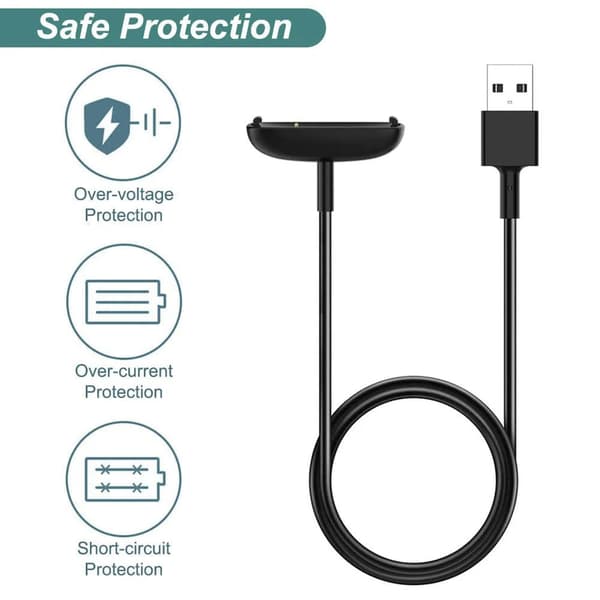 Oplader til Fitbit Inspire 2 / Fitbit Ace 3, Kompatibelt USB-opladningskabel [2-pak, 3,3ft/1m]