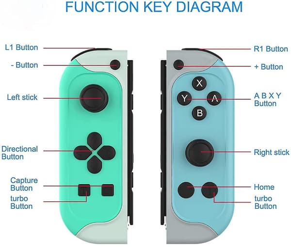 Trådløs controller til Nintendo Switch Joy-med par af Bluetooth Gamepad Joypad Joystick-erstatning til Nintendo Switch Joy Pad med Turbo Gyro Axi
