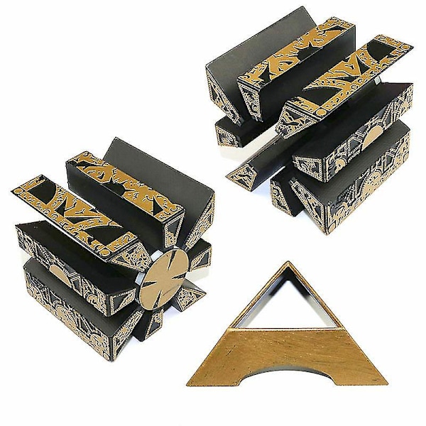 1:1 Hellraiser Cube Puzzle Box Bevegelig Lament Terror Film Serie Puzzle Box Cube Fullt funksjonell Pinhead Prop Model Figur Leke