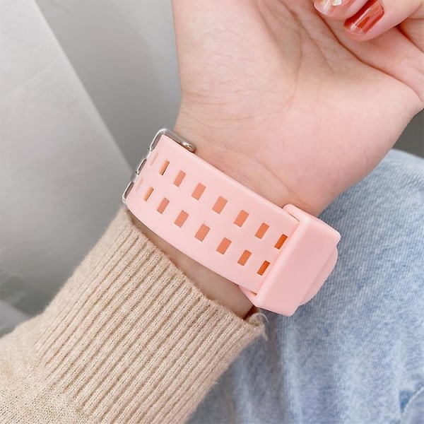 Til Fitbit Versa 3 3d Silikone integreret urbånd Pink