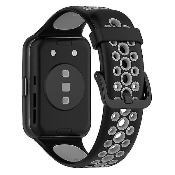Dubbla klockarmband i silikon för Huawei Watch Fit 2/Watch Fit 2 Active Black Grey Style E