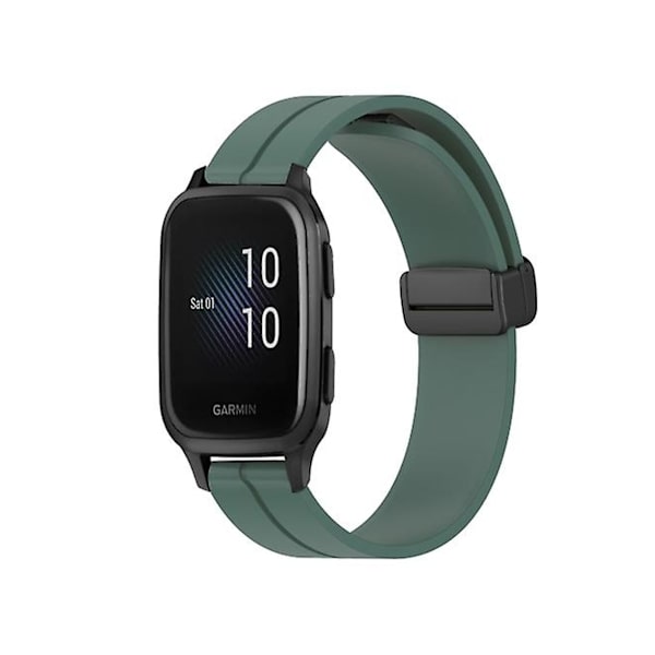 Rem för Garmin Venu Sq 2 20Mm Solid Color Magnetiskt Spänne Silikon Olivgrön Klockarmband