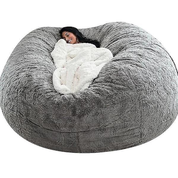 Lazy Sofa Bean Bag Konstgjord päls Bean Bag Bönsoffa Light grey 150cm*75cm