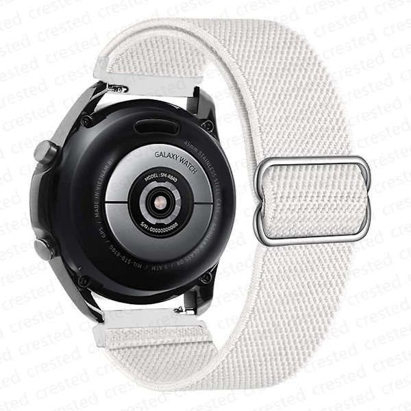 20 mm 22 mm bånd til Samsung Galaxy Watch 4/classic/3/5/pro/active 2 Gear S3 Elastic Nylon Loop Huawei Watch Gt 2 2e 3 Pro Strap white 22mm