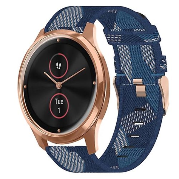 Til Garminmove Luxe 20 mm nylonvævet urrem Blue