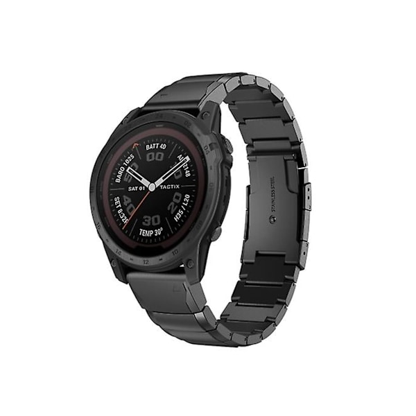 Rem for Garmin Tactix 7 26 mm Svart Turtle Shell Rem i rustfritt stål