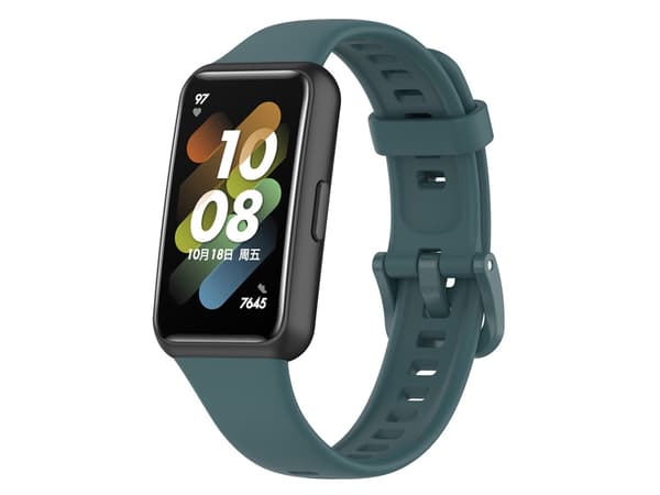Justerbar silikonrem for Huawei Strap 7 mørkegrønn