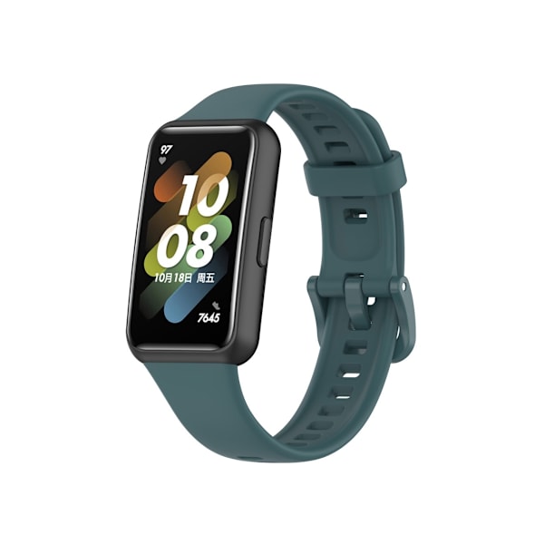 Justerbar silikonrem för Huawei Strap 7 mörkgrön