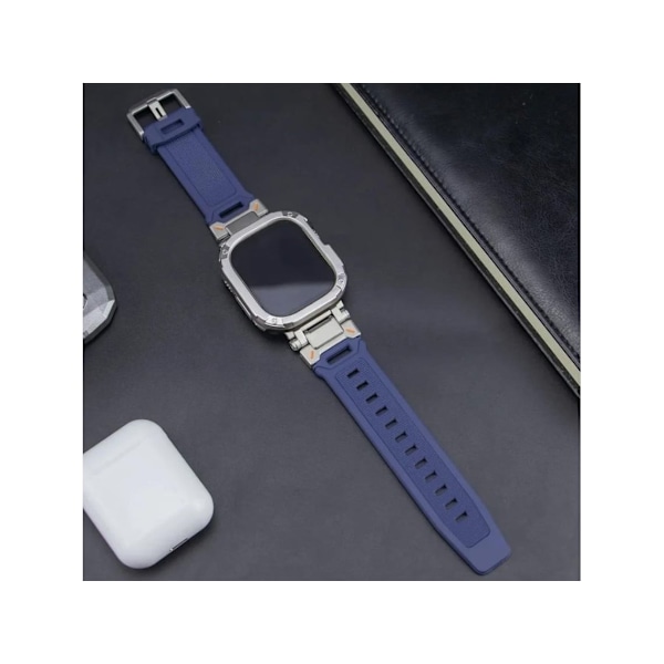 360 Dekselpakke for Adventurer Reim Apple Watch Series 6 44mm Blå og Titan