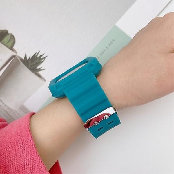 Til Fitbit Versa 3 3d Silikone integreret urbånd Lake Blue