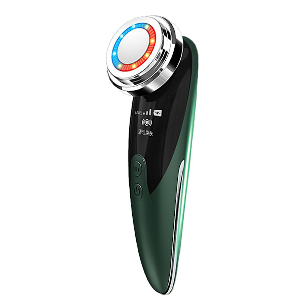Ansigtsmassager Hudforyngelse Radio Mesoterapi LED Ansigtsløftning Skønhedsvibration Rynkefjernelse Anti-aging Green