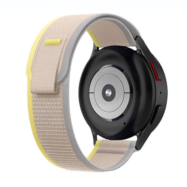 For Garmin Forerunner 255s / Venu 2s 18mm Universal Loop Nylon Klokkebånd Beige White
