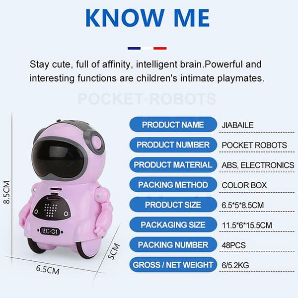 Fickrobot RC Robot Talking Interactive Dialogue Voice Recognitions Record Singing Dancing Pink