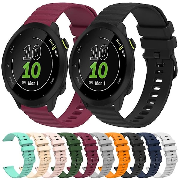 För Garmin Forerunner 55 20 mm vågigt prickmönster i enfärgad watch Grey
