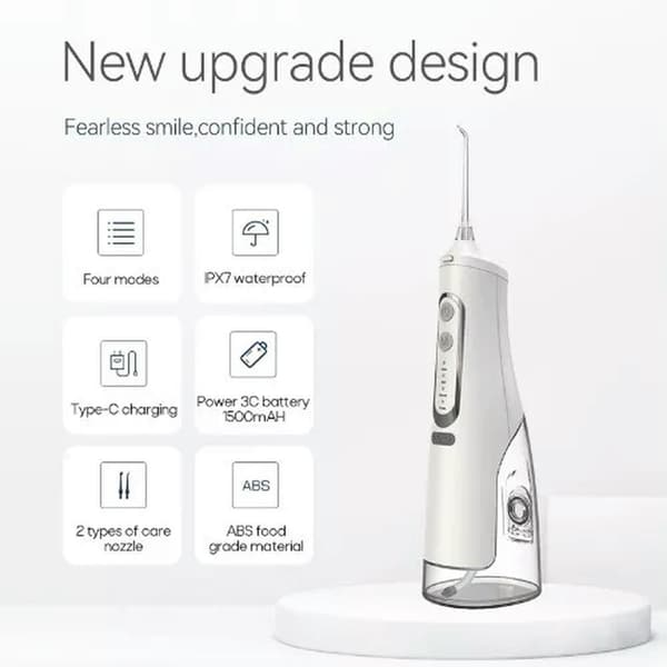 Bærbar munnvannsdusj med USB, 310 ml, svart