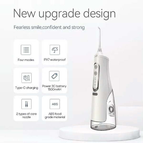 Oral Irrigator Bärbar USB Dental Vattenstråle 310Ml Svart