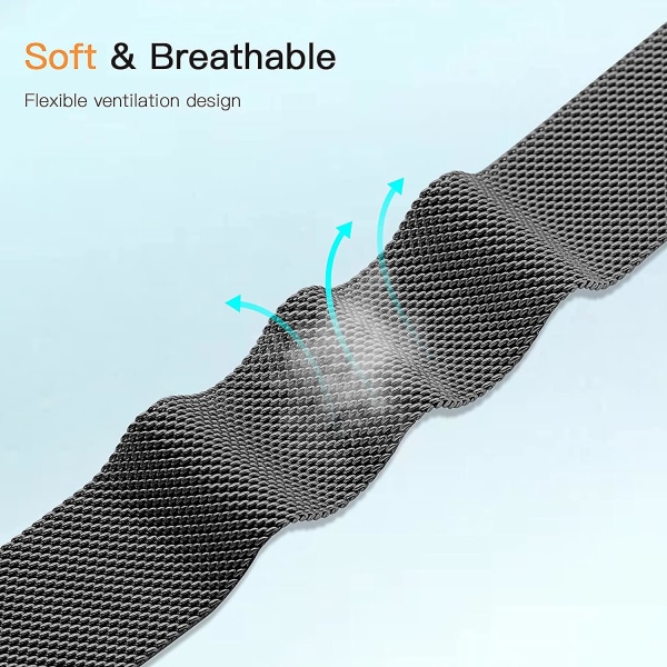 Magnetiske bånd, der er kompatible med Fitbit Versa 3 og Sense Smartwatch - Multi Color Black Small