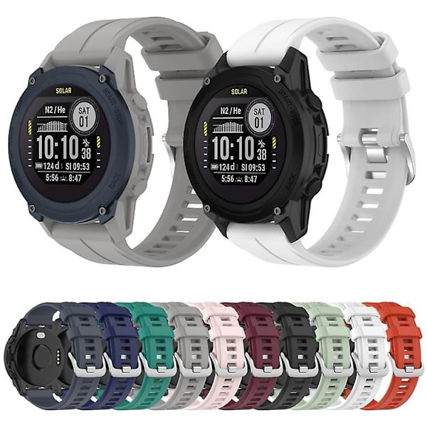 Til Garmin Descent G1 22 mm ensfarvet silikoneurrem Light Green