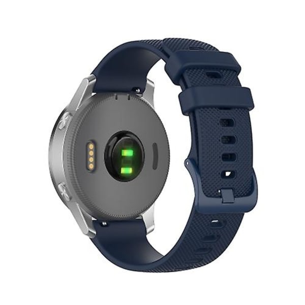 Til Garmin Vivoactive 4s lille plaid silikone urbånd Navy Blue