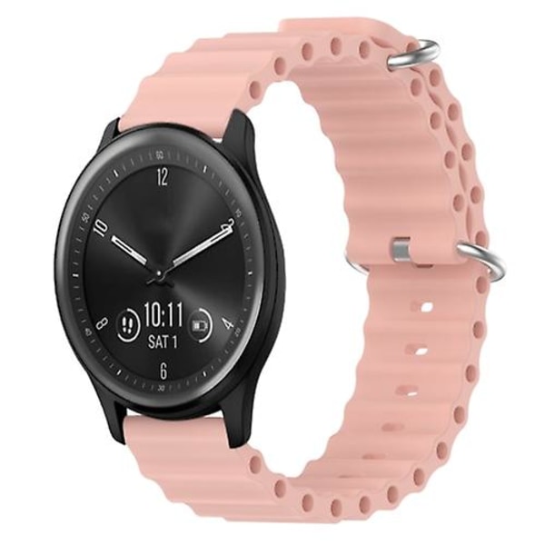 For Garmin Vivomove Sport 20mm Ocean Style Silikon Solid Color Watch Band Pink