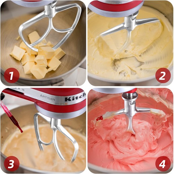Platt visp i rostfritt stål för KitchenAid-mixer - Passar 4,5-5 QT skålar