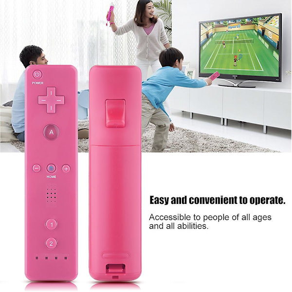 Spelkonsollhandkontroll Gamepad med analog joystick för WiiU/Wii-konsol (rosa)
