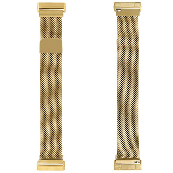 För Fitbit Versa 4 / Versa 3 20 mm Milanese Magnetic Metal Split Watch Gold