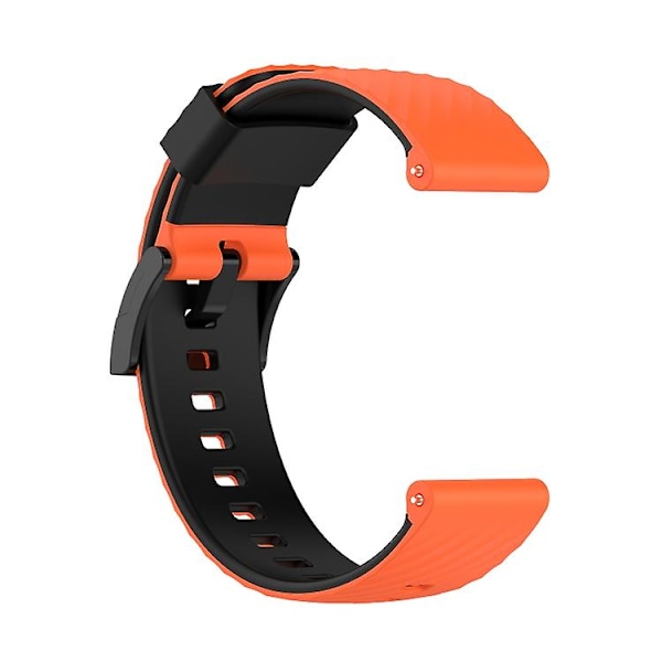 For Suunto 7 24 mm tofarget silikonklokkerem Orange Black