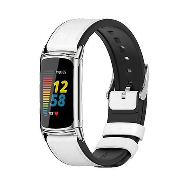 För Fitbit Charge5 Mijobs Tpu + Watch White-Silver