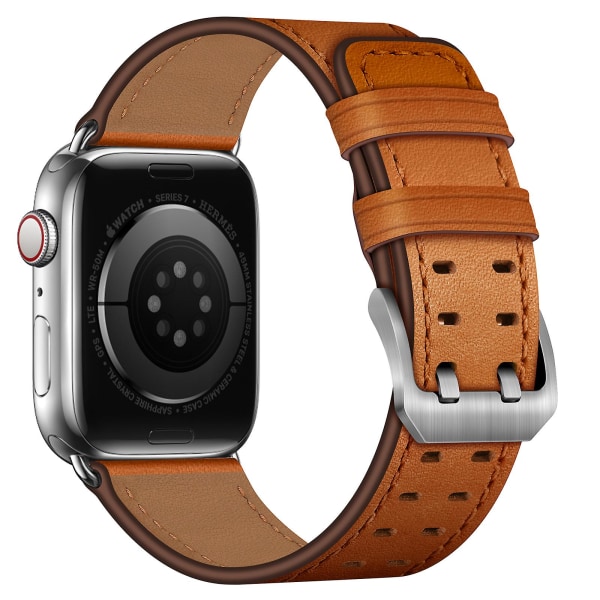 Business læderrem til Apple Watch Ultra 49 mm 8 7 45 mm 41 mm Højkvalitets armbånd til Iwatch 6 5 4 3 Se 38 mm 40 mm 42 mm 44 mm Brown 3 For 42mm 44mm 45mm