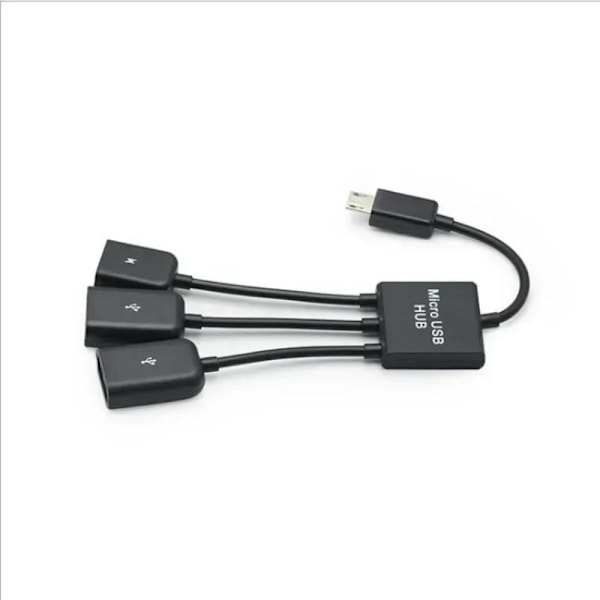 Feylan 3 i 1 Micro USB typ C-hubb hane till hona dubbel USB 2.0 värd OTG-adapterkabel för smartphone-datorplatta 3 portar AP2043