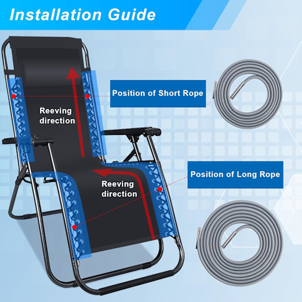 Universal Zero Gravity Stol Reparationskit - 4 st Elastiska Set