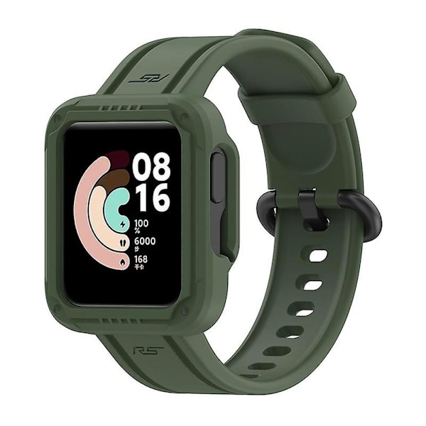 Xiaomi Redmi Watchmi Watch 2/Mi Watch Lite/Mi Watch Lite 2 -rannekke rannekkeella ja kellokuorella Dark green