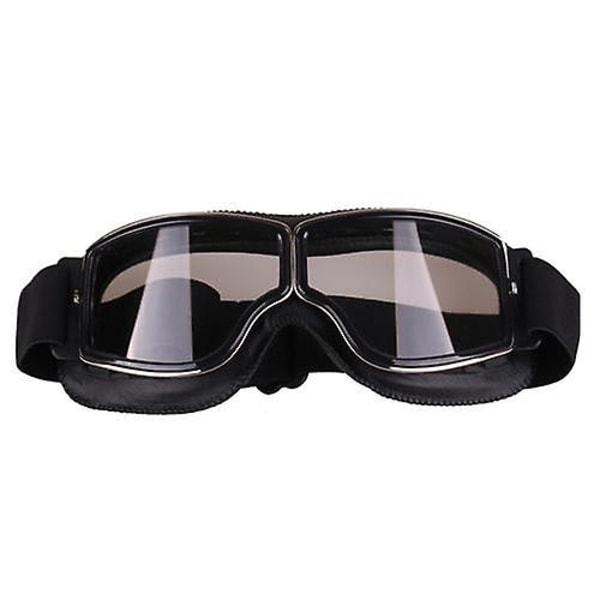 Harley motorcykelglasögon i retrostil, vindtäta terrängglasögon för utomhusbruk black transparent