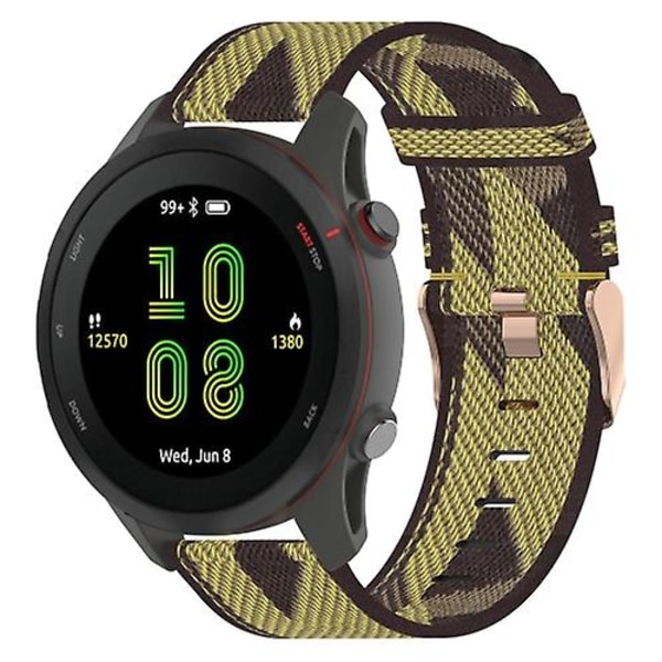 For Garmin Forerunner 255 22mm nylon vevd klokkerem Yellow