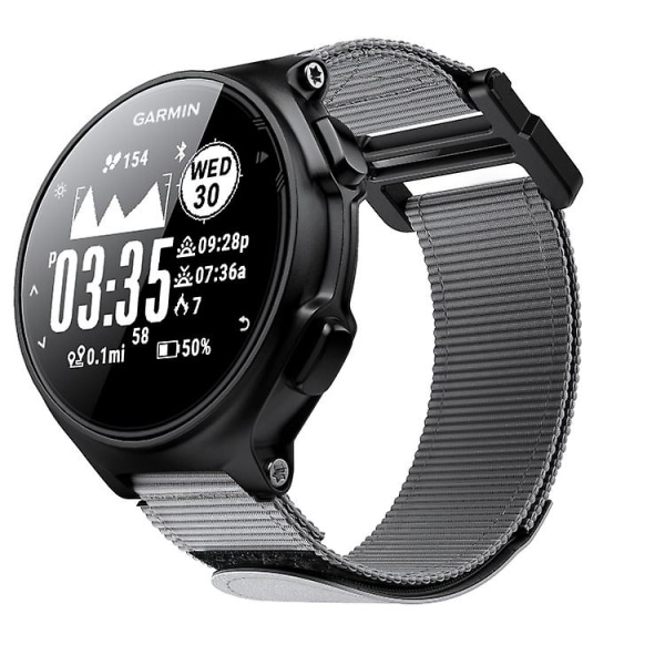 Til Garmin Forerunner 735xt Hook And Loop Fastener Nylon Watch Band Grey
