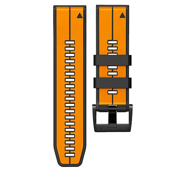 For Garmin Fenix ​​7x Vertical Stripes Tofarget silikonklokkerem Orange Black