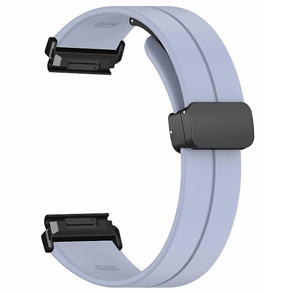 Til Garmin Fenix 7 / 6 / 5 22mm Rem til håndled Fleksibelt silikoneur med magnetisk spænde Lavender Grey