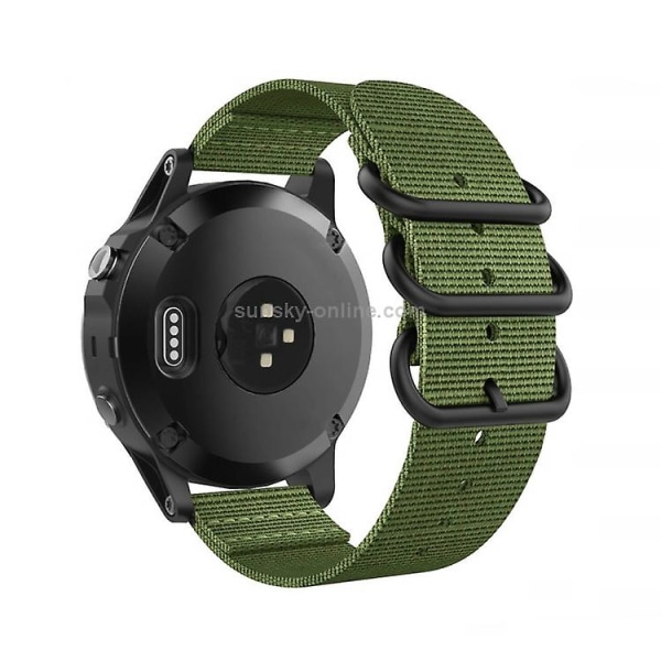 Til Garmin Fenix ​​5s 20mm 3-ringet nylonurrem Army Green