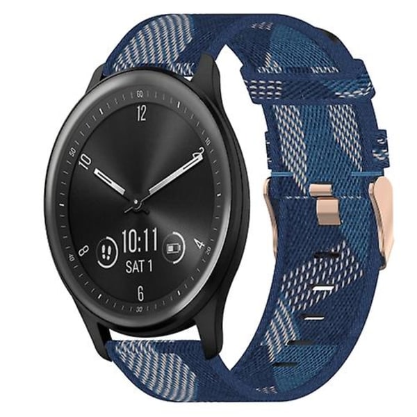 Til Garmin Vivomove Sport 20mm nylonvævet urrem Blue