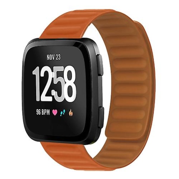 For Fitbit Versa 4 / 3 / Sense 2 20 mm magnetisk silikonklokkerem Orange Red