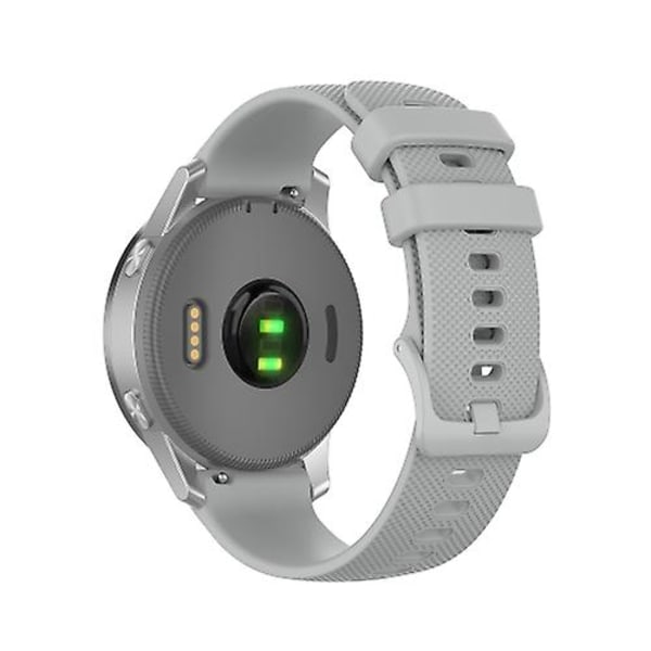 För Garmin Vivoactive 4s Small Plaid Silikon Watch Band Gray