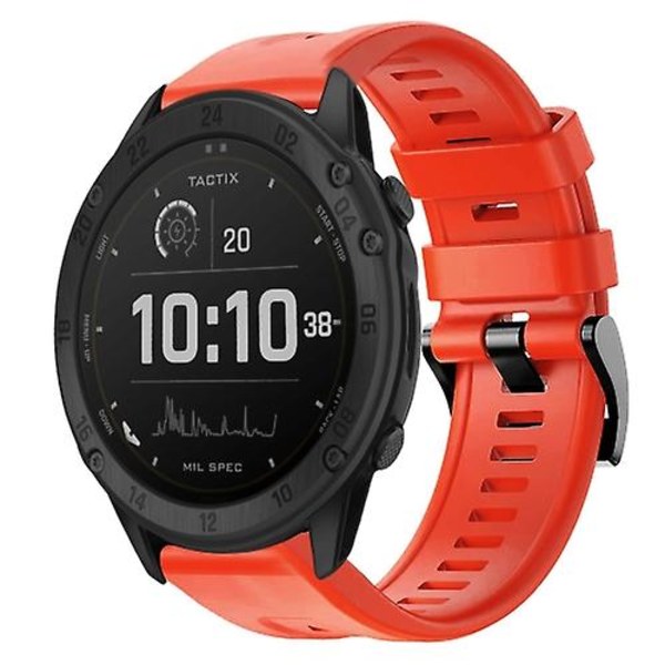 For Garmin Tactix Delta metallspenne ensfarget silikonklokkerem Red
