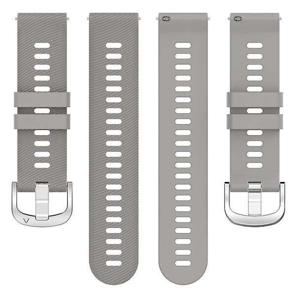 Til Garmin Forerunner255 22mm Cross Textured Silicone Watch Band Light Grey