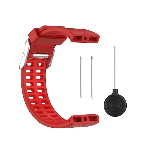 For Polar V800 Gps Smart Watch Tofarget stålspenneklokkebånd Red-Red