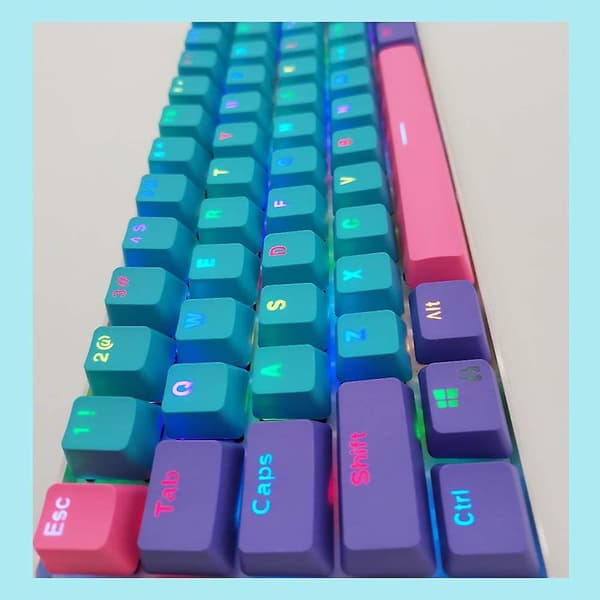 61 baggrundsbelyste sorte røde keycaps Pbt keycaps Oem-profil, kun keycaps