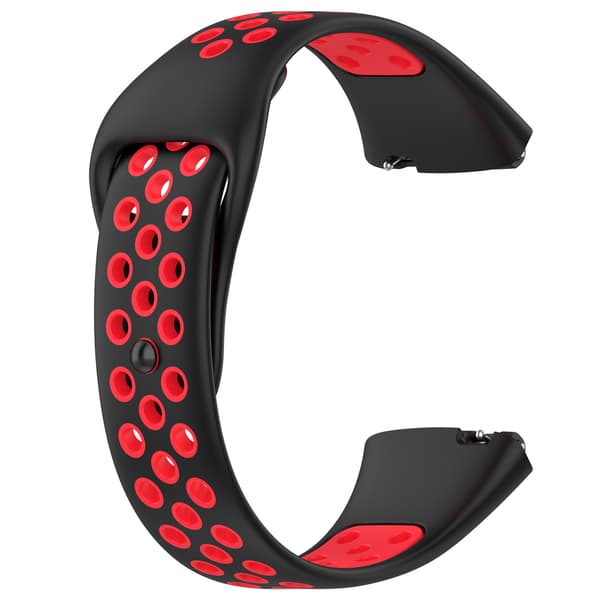 Rem til Redmi Watch 3 Lite/Watch 3 Active tofarvet silikonerem (sort rød)